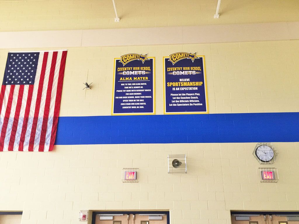 sportsmanship banner die cut coventry high school