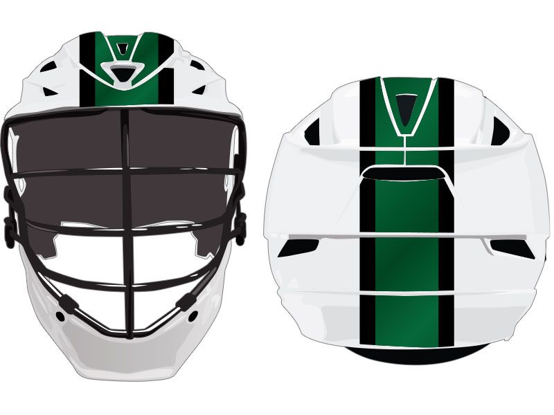 green black wide lacrosse helmet stripe white helmet