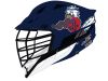 bird mascot oversized lacrosse helmet decals on navy blue helmet