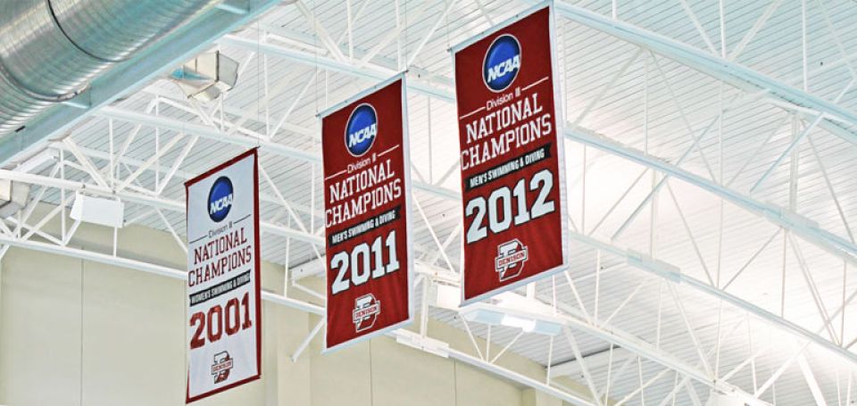 Denison College Swimming Championship Banners Natatorium
