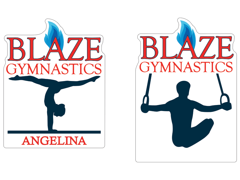 blaze gymnastics personalized car window sticker