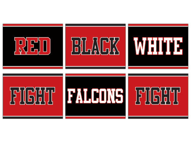 red white black fight falcons fight cheerleading signs