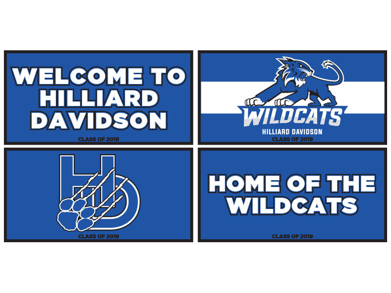 four mascot rugs for hilliard davidson high school