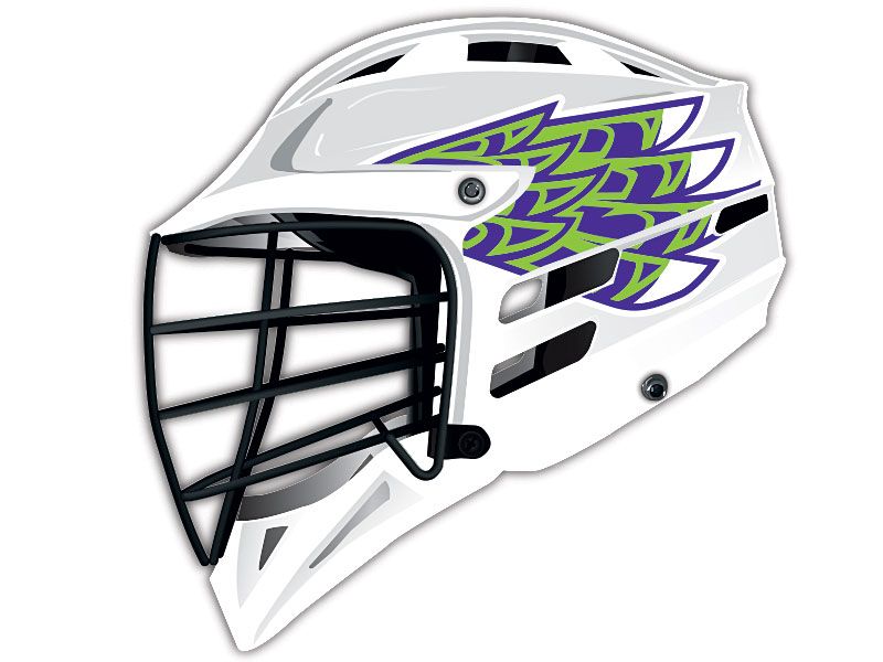 purple green lacrosse helmet wing decal