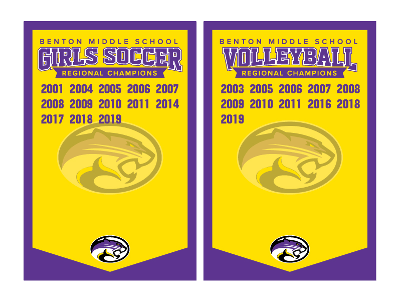 soccer and volleyball vinyl add a year banners
