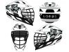 6 item multi item lacrosse kits blue lobos white helmet