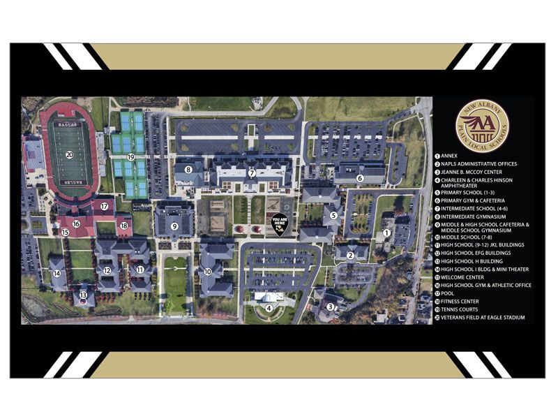 aerial map of school campus