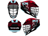lacrosse helmet wrap vipers red light blue snake design