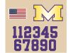 standard batting helmet decal sheet with sticker numbers and american flag yellow M