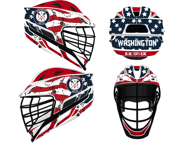lacrosse helmet wrap american flag red white blue design