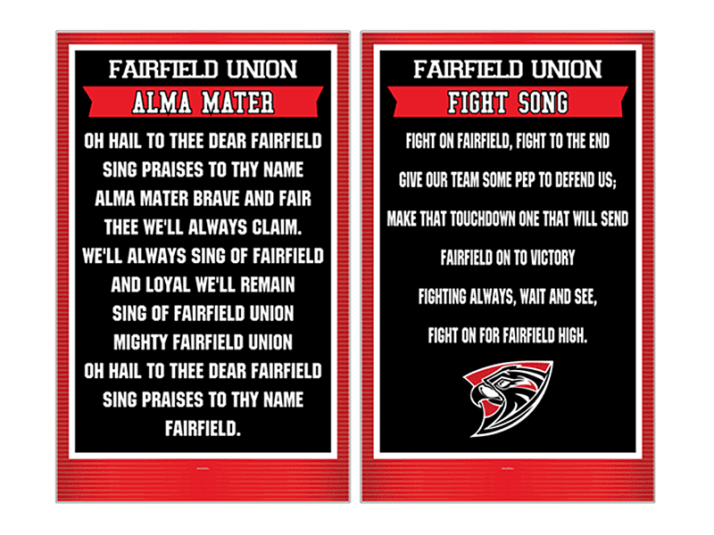 Fight Song and Alma Mater rectangular banners