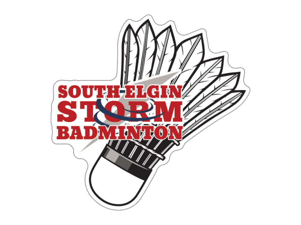 south-elgin storm badminton window sticker