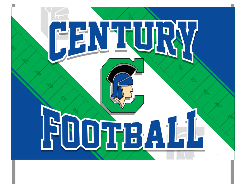 century football run through banner