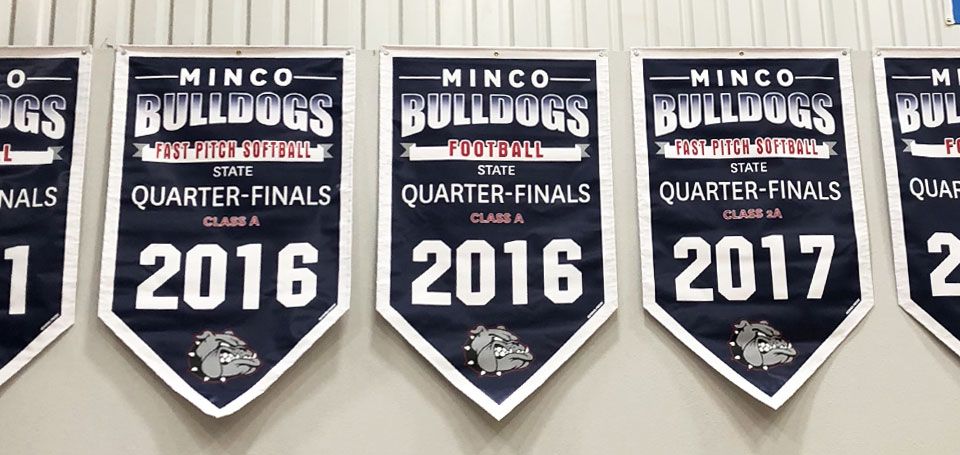 minco high school championship banners