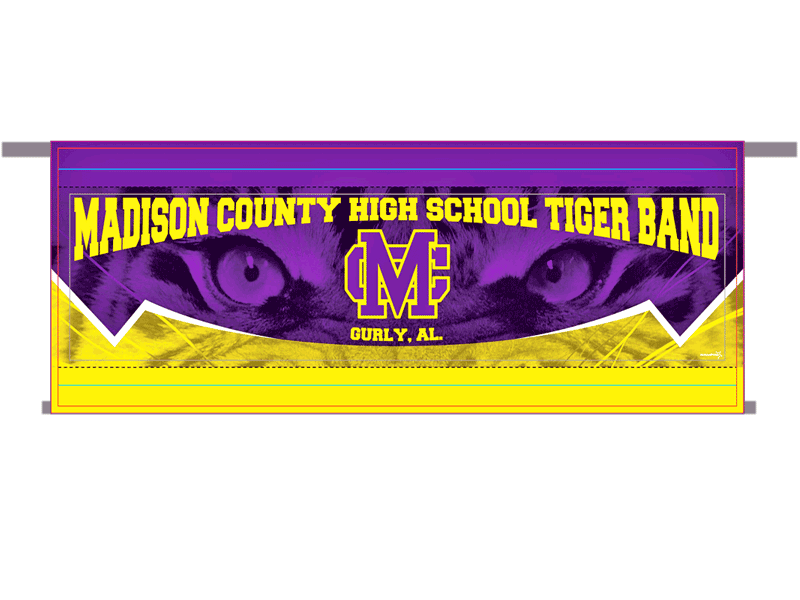 marching band banner tiger eyes