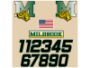 M knight hockey helmet decal kits with side decals numbers name strip and american flag