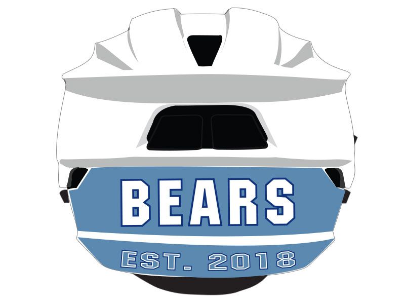 bears est 2018 back and neck lacrosse decals white helmet
