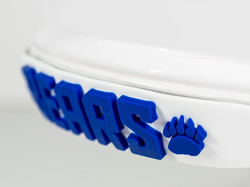 blue bears 3d front bumper on white football helmet