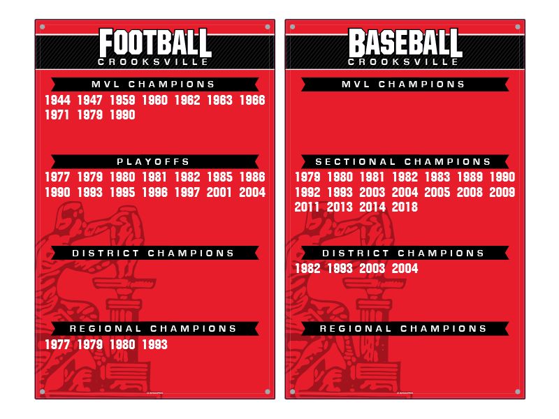 add a year banners for football and baseball
