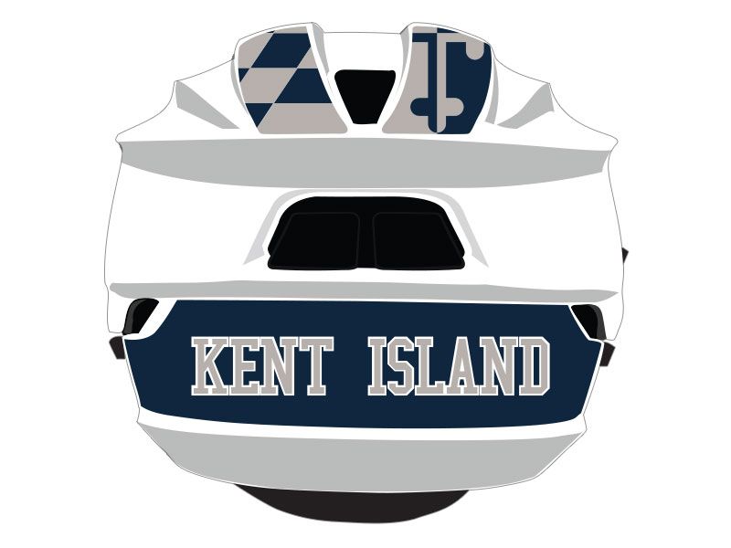 kent island back and neck decals white helmet