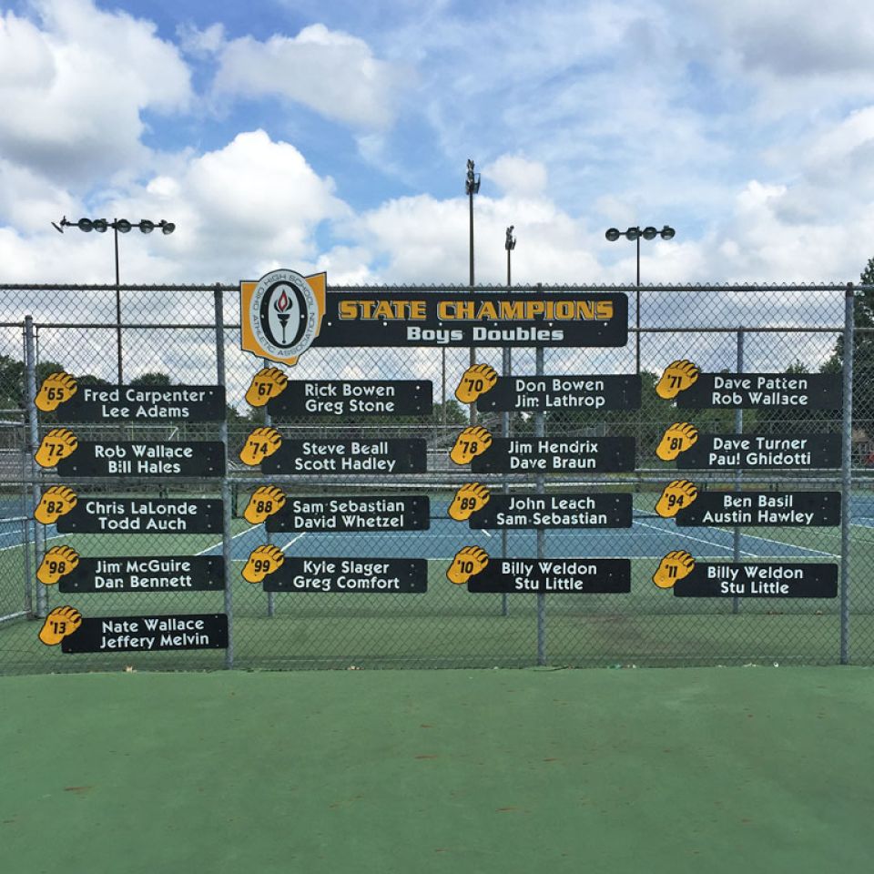 tennis court state champions signs upper arlington high school