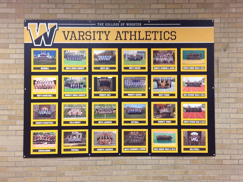 wooster varsity athletics team photo board