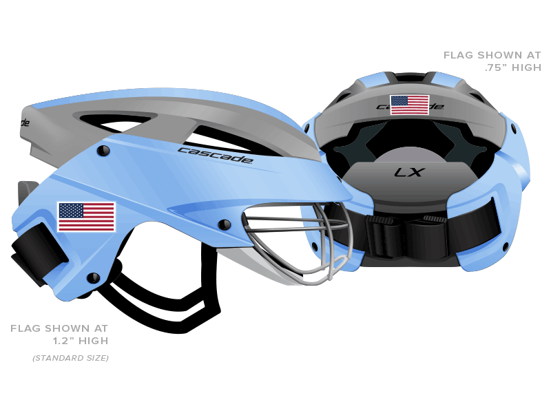 proper sizing and use of us flag on cascade lx helmet