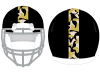 digital camo football helmet stripe on black helmet