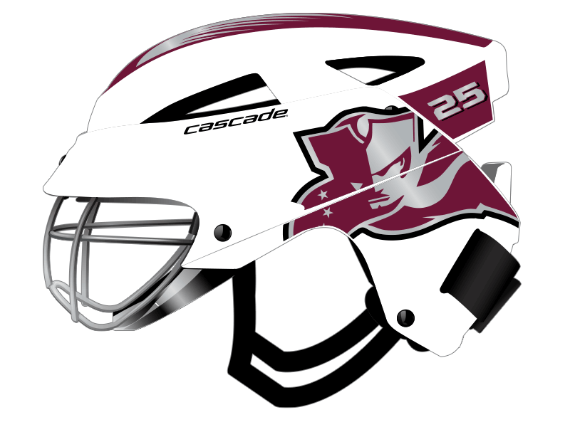 lacrosse helmet cascade lx multi item oversized kit side number burgandy chrome silver