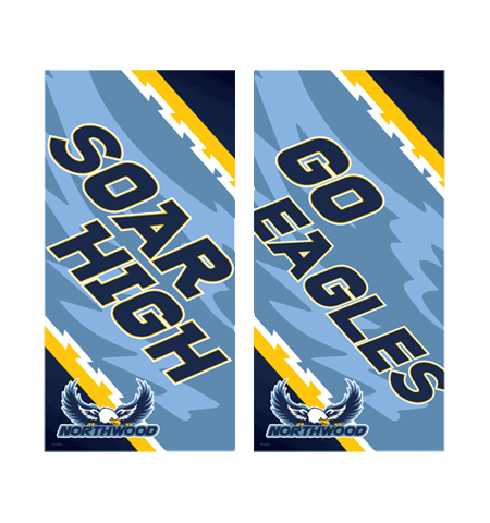 custom designed boulevard banners with go eagles text