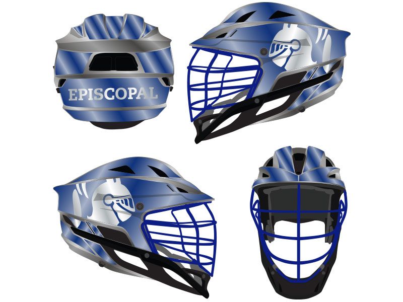 lacrosse helmet wrap chrome blue episcopal knights design