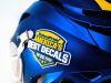 schoolpride americas best decals 3d lacrosse sticker on blue helmet