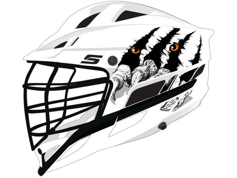jags claw oversized lacrosse decal on cascade s helmet