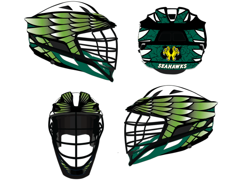 lacrosse helmet wrap wing style green