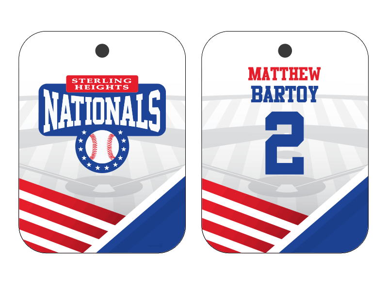 nationals baseball bag tags