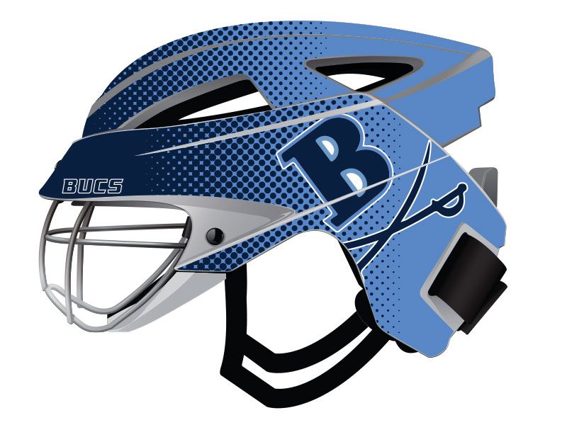 lacrosse helmet wrap cascade b swords blue