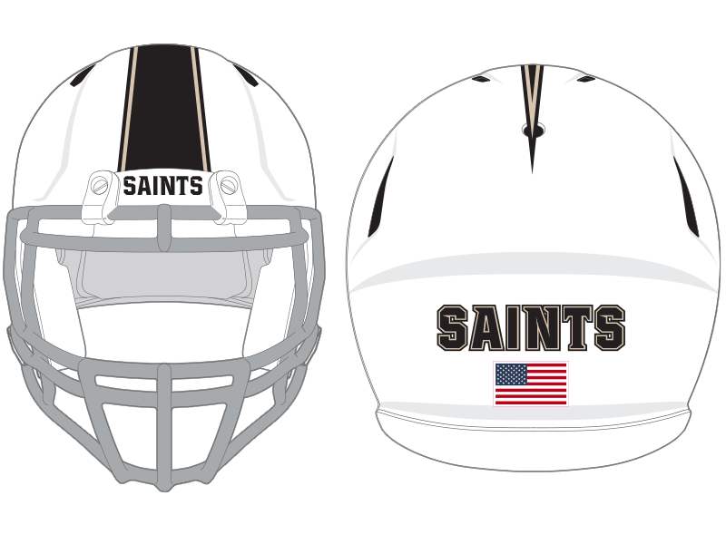 tapered black stripe on white football helmet