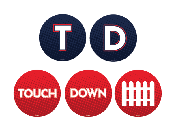 TD touchdown d fence  round cheer signs