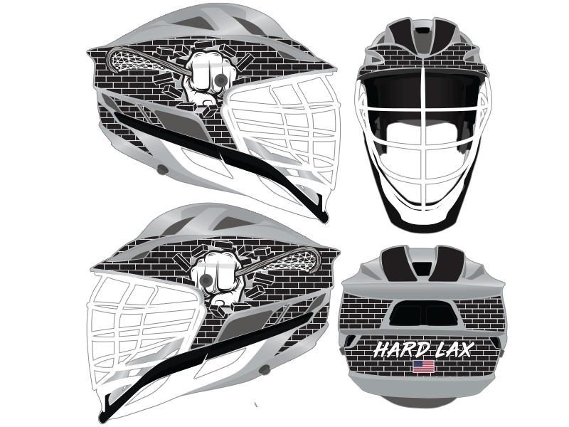 lacrosse helmet wrap hard lax gray brick design