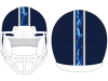 digital camo wide stripe on blue football helmet