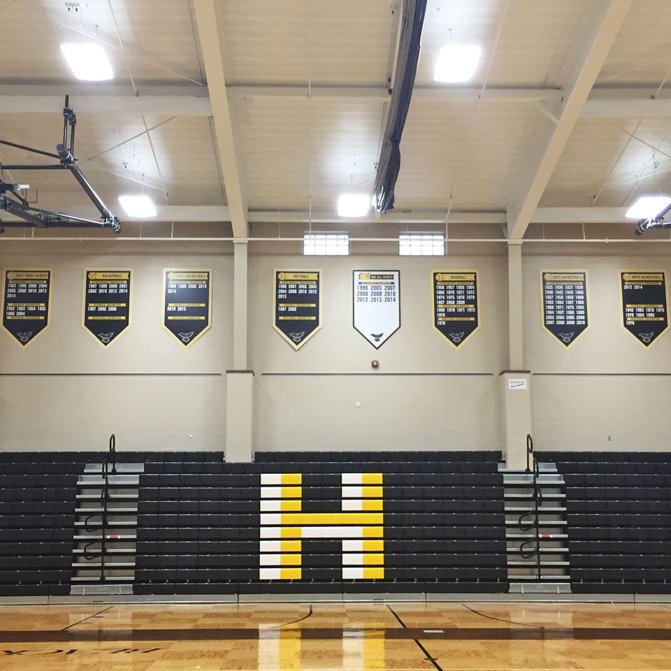 black yellow white add a year championships banners by SchoolPride®