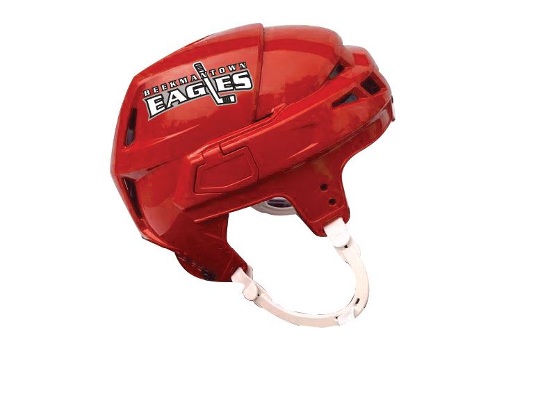 eagles ice hockey decal on red helmet