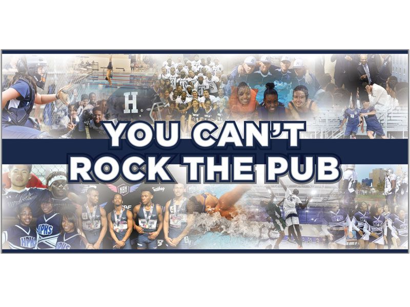 rock the pub graphic wall with student photos