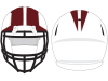 warrior style maroon stripe on white football helmet