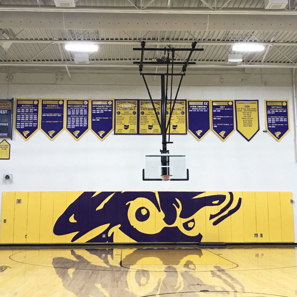 purple gold add a year banners and championship banners