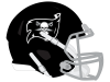 pirate flag on black football helmet with gray facemask