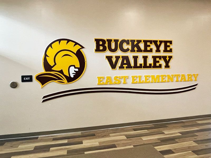 buckeye valley die cut mascot and letters