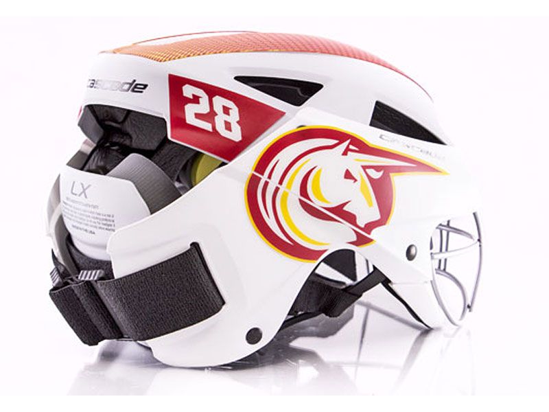 lacrosse helmet cascade lx multi item oversized kit side number mohawk chrome unicorn