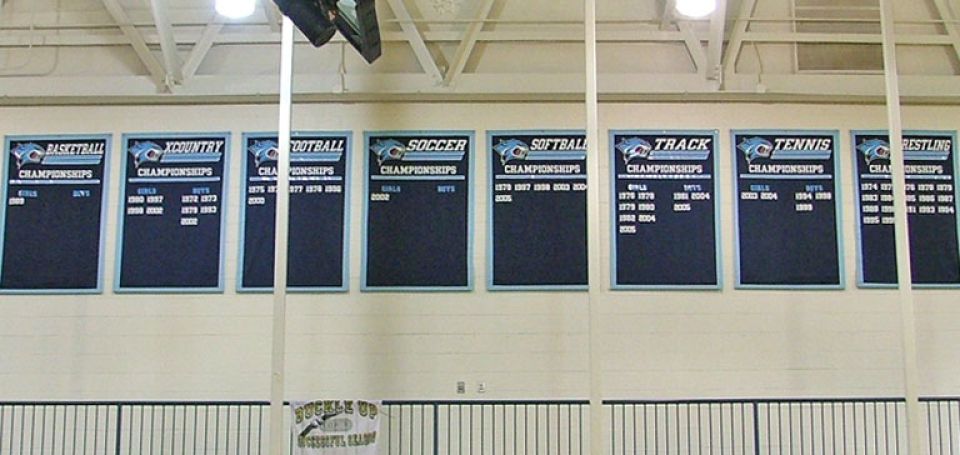 blanchester add a year banners in gym