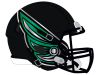 green chrome wing black football helmet